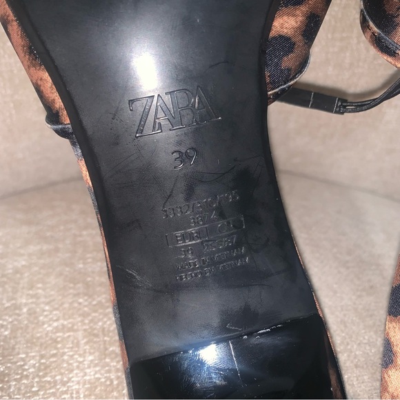 NWT Zara Women's Leopard Print Sandals Brown Size 39 #chic #leopard Print - Picture 7 of 11
